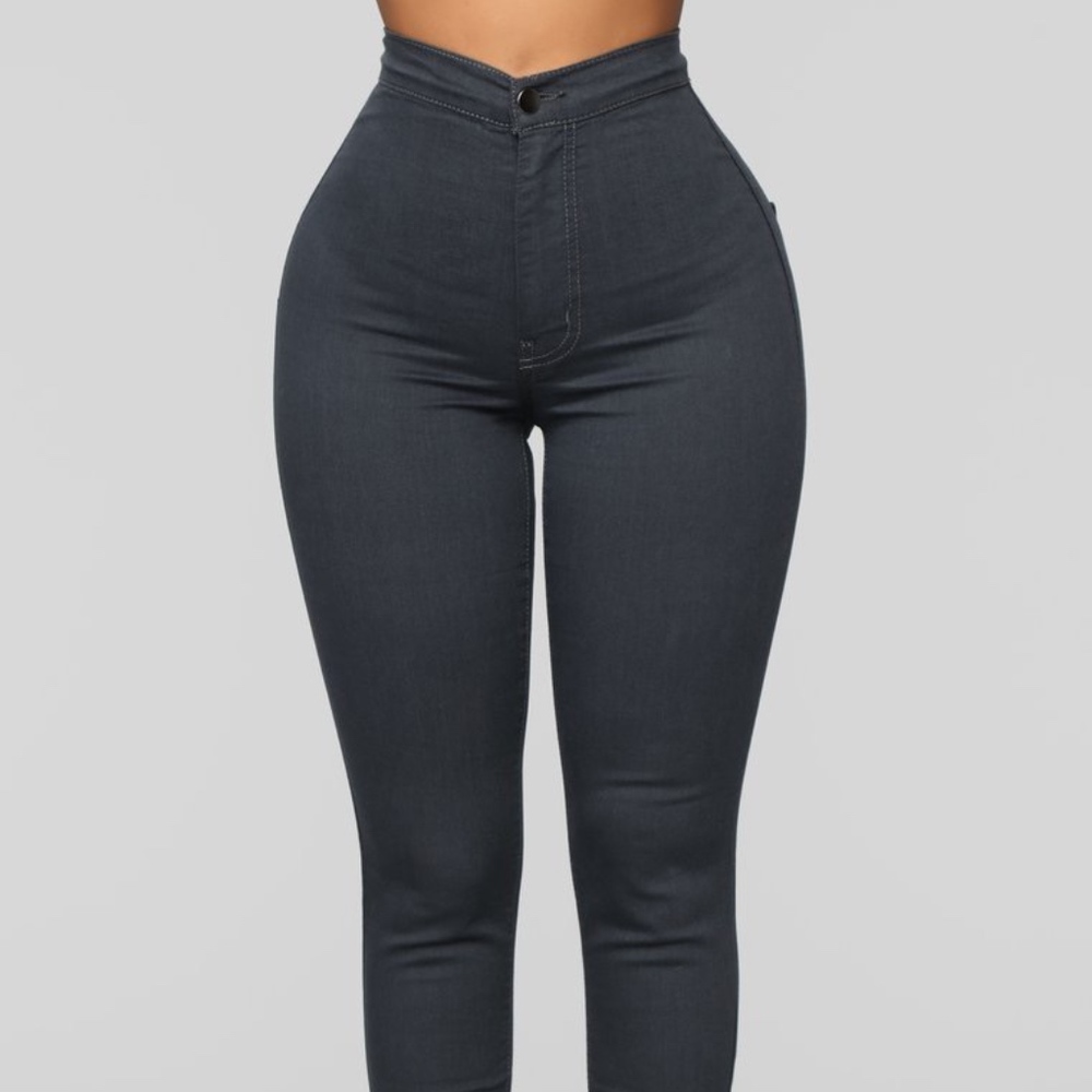Fashion nova high waist charcoal jeans